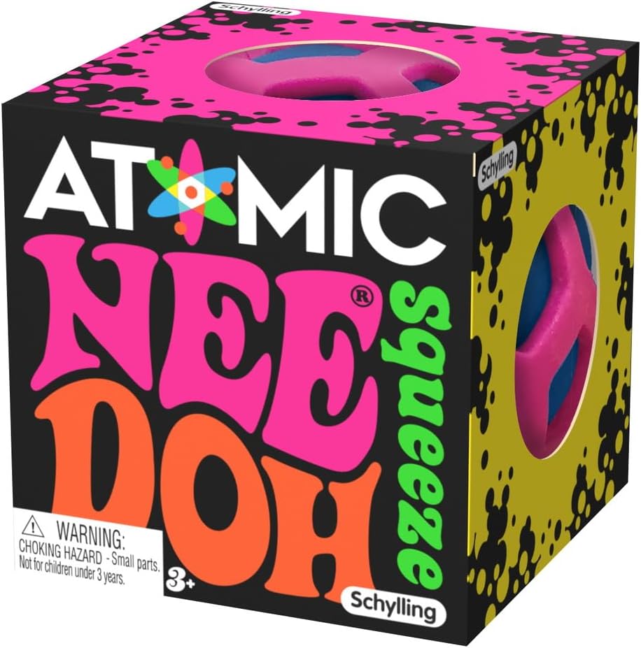 Schylling NeeDoh Atomic – Sensory Squeeze Toy – Satisfying Dough Filling – 2.25 Wide – Color May Vary (Pack of 1)