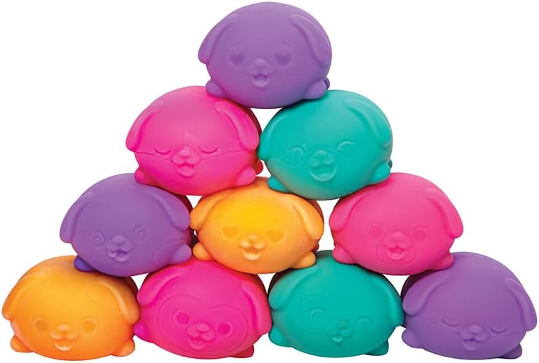 Schylling NeeDoh Teenie Funky Pups – Sensory Squeeze Toy – Contains 3 Mini Groovy Globs – 1.5 Wide – Color May Vary (Pack of 1)