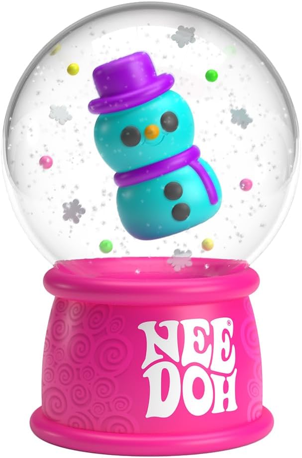 Schylling NeeDoh Squishmas Squish N- Snow Globes – Christmas Squeeze Toy – Assorted Colors – Ages 3 to Adult (Pack of 1)