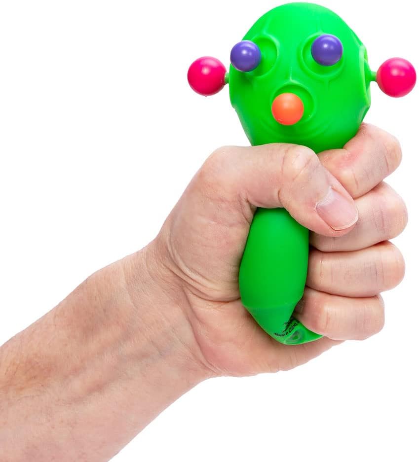Schylling NeeDoh Panic Pete – Sensory Squeeze Toy – Popping Eyes. Ears & Nose – 4 Tall – Color May Vary (Pack of 1)