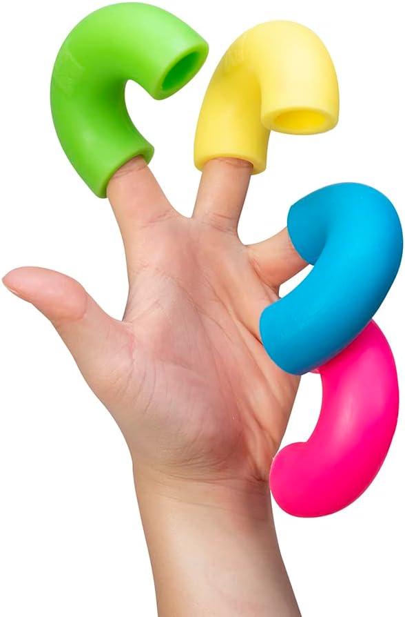 Schylling NeeDoh Mac ‘N- Squeeze – Sensory Squeeze Toy – Contains 4 Squishy Noodles – 3 Wide – Color May Vary (Pack of 1)