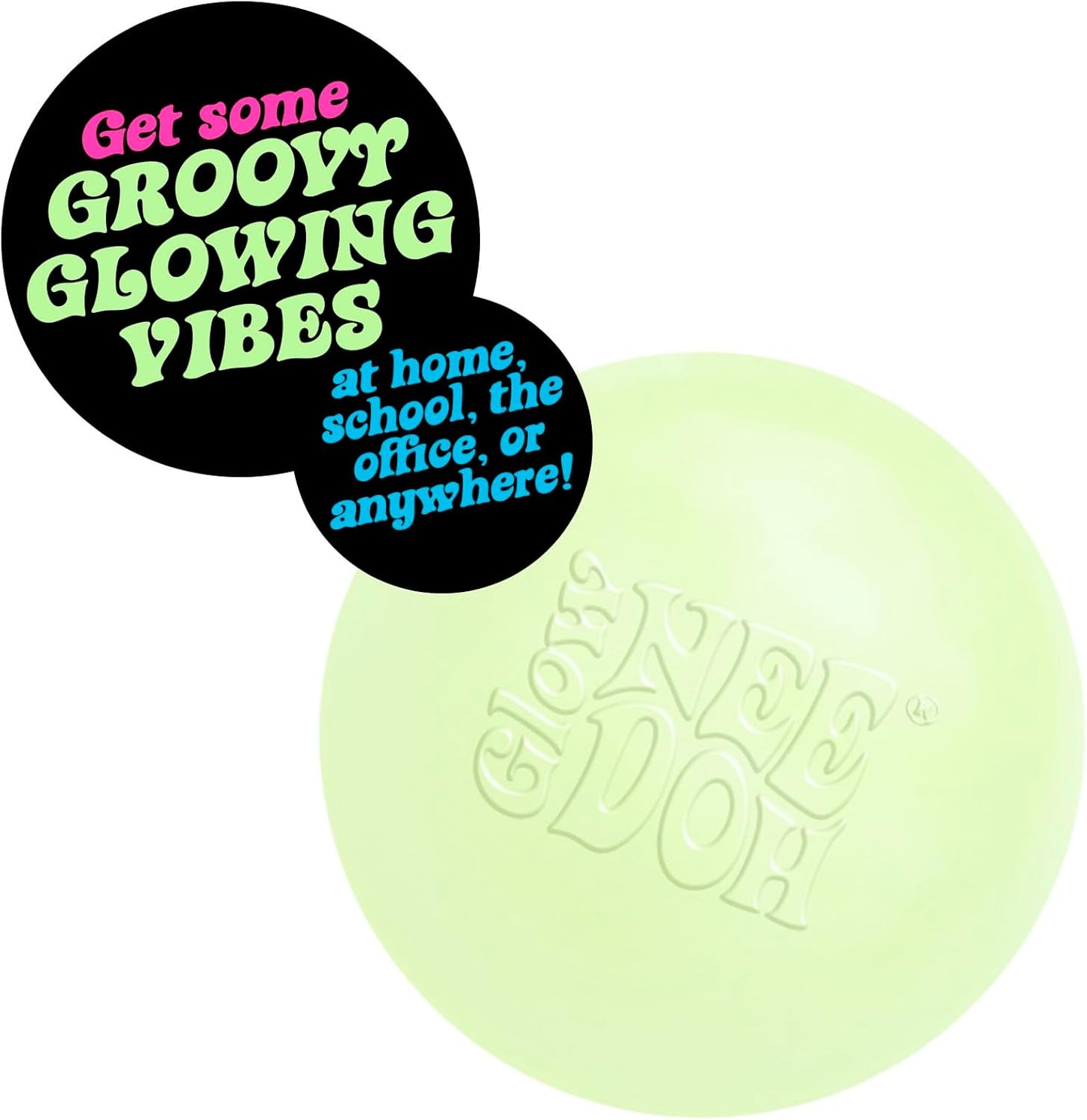 Schylling NeeDoh Glow in The Dark – Sensory Squeeze Toy – Gratifying Glowing Glob – 2.5 Wide – Glow in The Dark (Pack of 1)