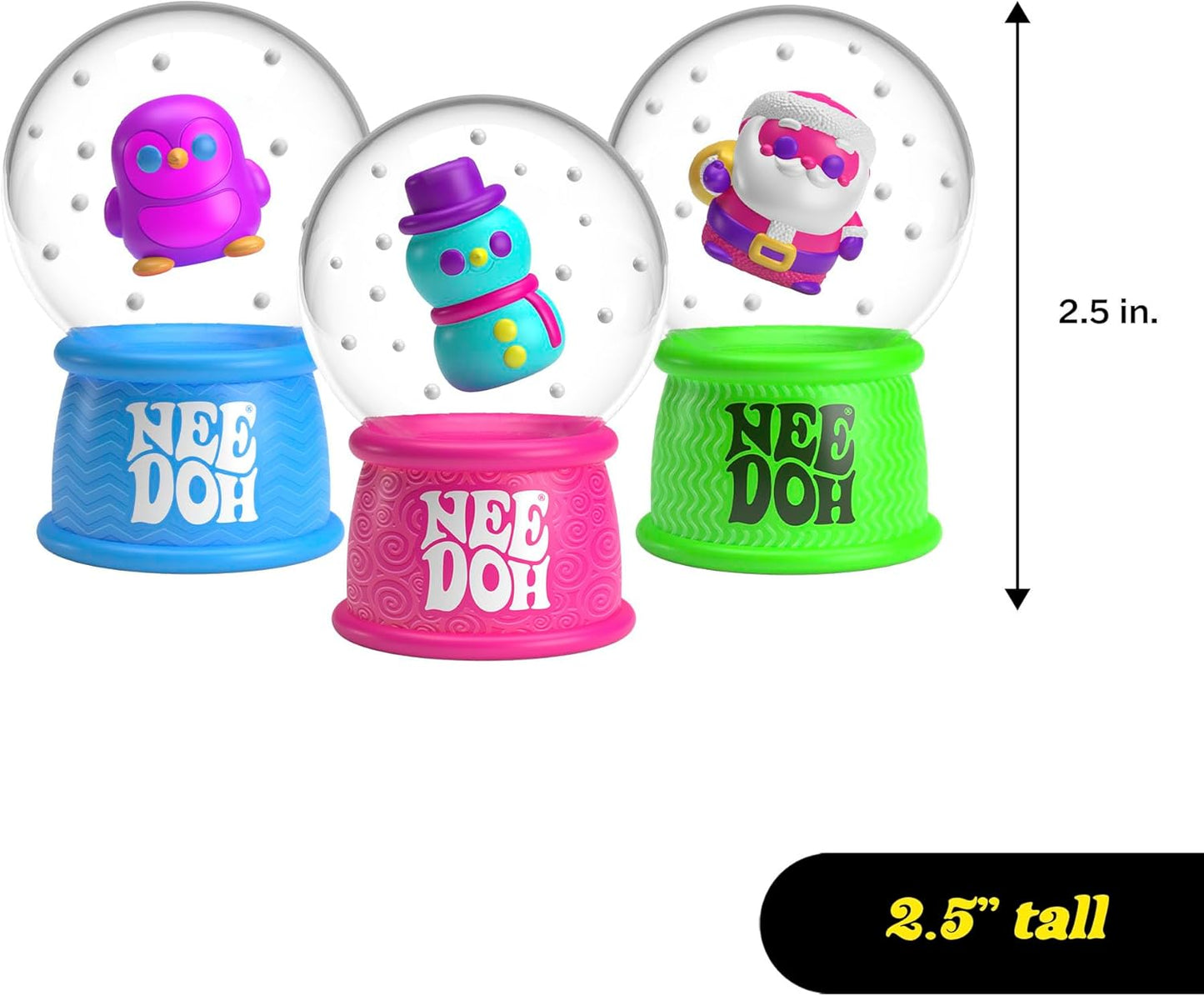 Schylling NeeDoh Squishmas Squish N- Snow Globes – Christmas Squeeze Toy – Assorted Colors – Ages 3 to Adult (Pack of 1)
