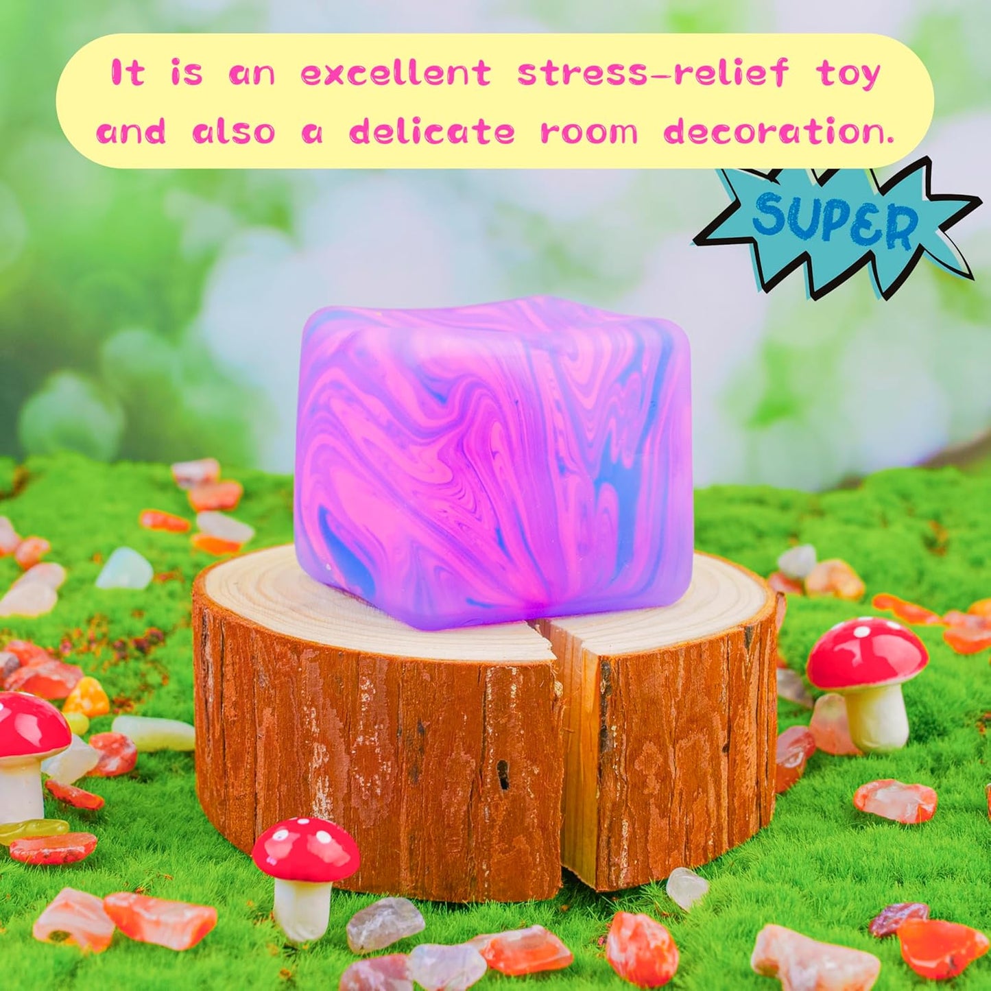 NeeDoh Nice Cube C Solid Squish C Pink & Blue