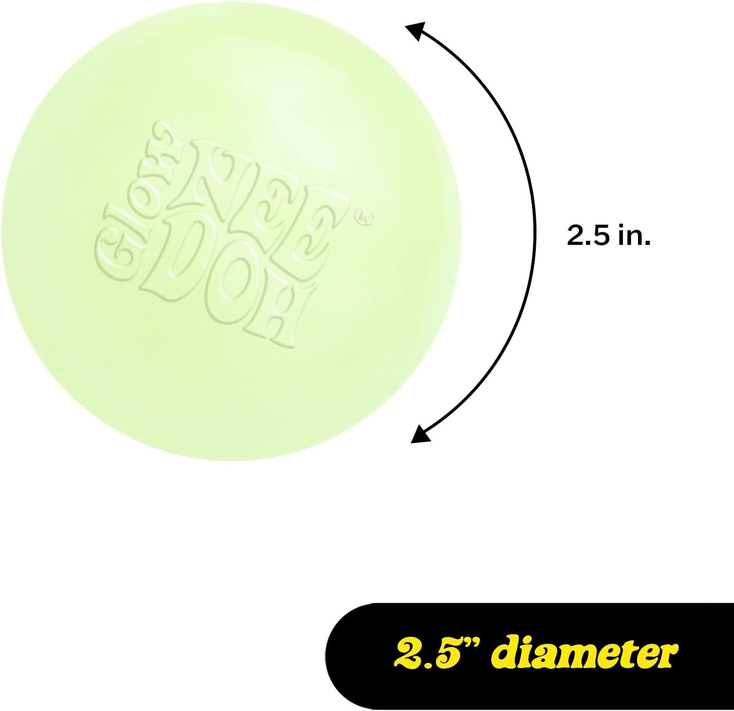 Schylling NeeDoh Glow in The Dark – Sensory Squeeze Toy – Gratifying Glowing Glob – 2.5 Wide – Glow in The Dark (Pack of 1)