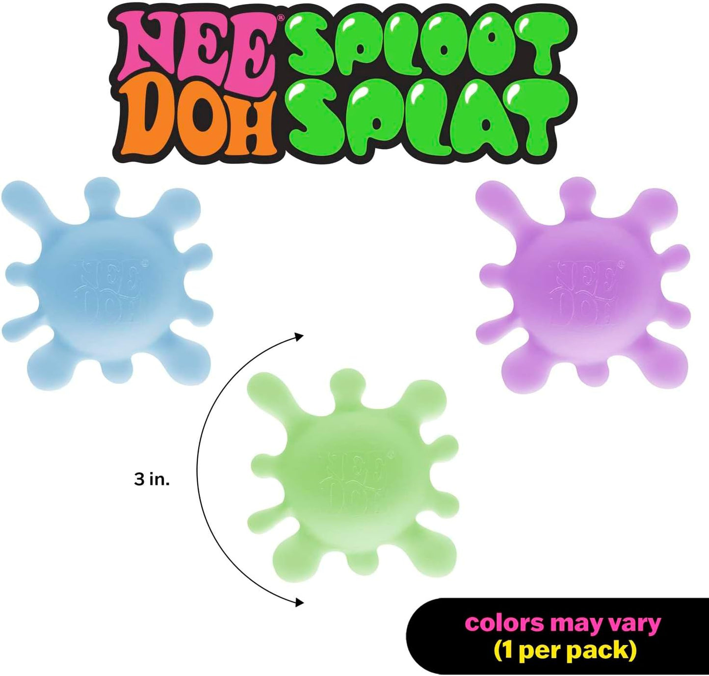 Schylling NeeDoh SplootSplat -The Splat That Sploots – Sensory Toy to Squish. Squeeze. and Pull – Ages 3 and Up – Color May Vary; One Per Pack