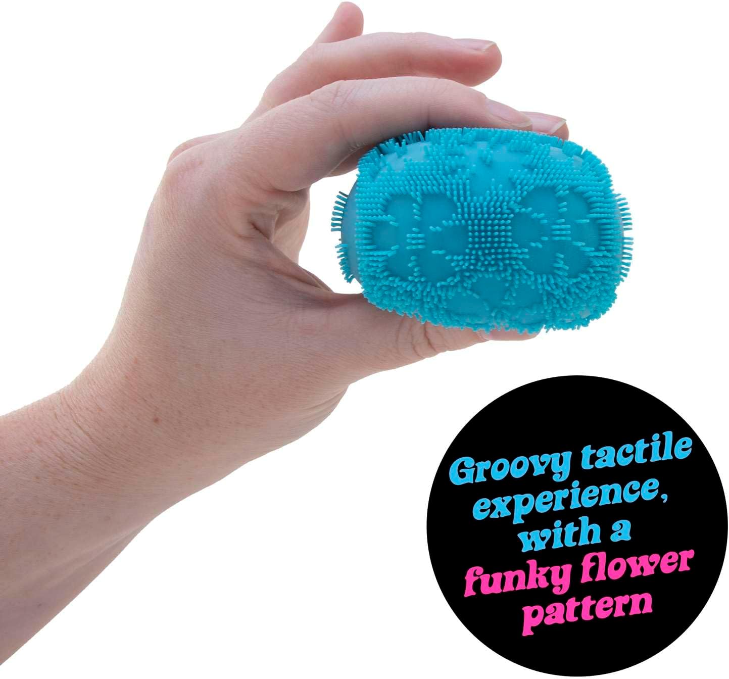 Schylling NeeDoh Fuzz Ball – Sensory Toy with a Velvet Texture and Soft Cloud Squish – Wavy Pattern You Can See and Feel – Ages 3 and Up – Color May Vary; One Per Pack (Flower Power)